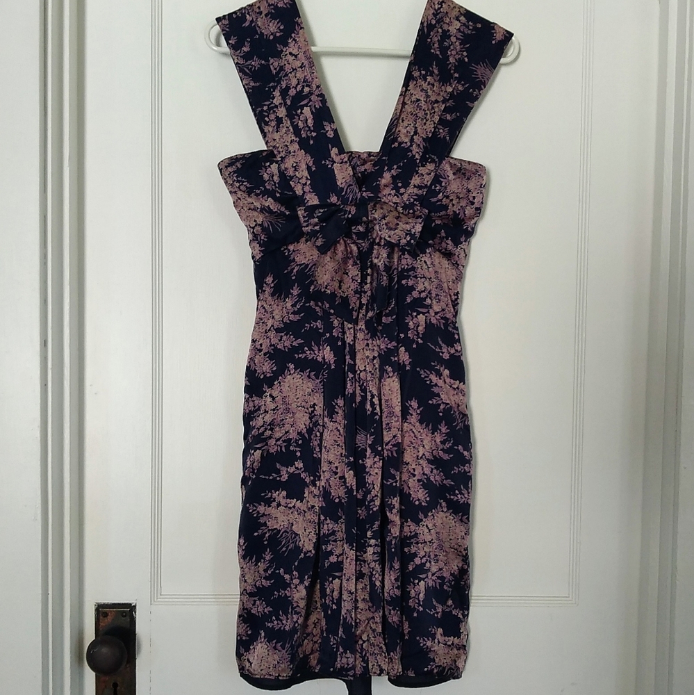 Betsey Johnson | silk bow oriental floral midi